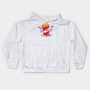 Cute Cup of Soda Holding Straws Kids Hoodie